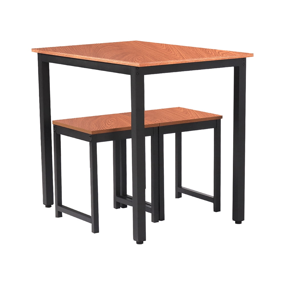 Kepooman Kitchen Table Dining Set, 3 Piece Wood Square Table and Chair for 2 Person, Rustic Brown Kepooman Kitchen Table Dining Set, 3 Piece Wood Square Table and Chair for 2 Person, Rustic Brown