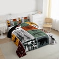 thumbnail image 3 of Homewish Jungle Animal Deer Bear Full Size Comforter Sets 3-Piece for Kids Boys Girls,Geometric Plaid Grid Bedding Comforter Set,Jungle Camping Adventure Theme Lightweight Bedding Sets, 3 of 8