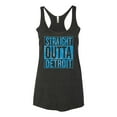 thumbnail image 2 of Wild Bobby, Straight Outta Detroit DET Fan Fantasy Football, Sports, Women Tri-Blend Racerback Tank Top, Vintage Black, X-Large, 2 of 4