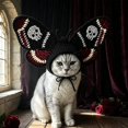 thumbnail image 6 of Crochet Halloween Pet Hat, Hand-Knitted Cat and Small Dog Collar Hat with Adjustable Strap, Festive Party Photo Accessory, Fall Dress-Up, Style C, 1 Count, 6 of 8