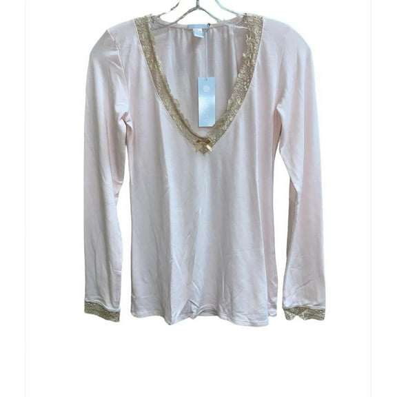 Eberjey Women's Pink Prima Ballerina Long Sleeve Top, Small