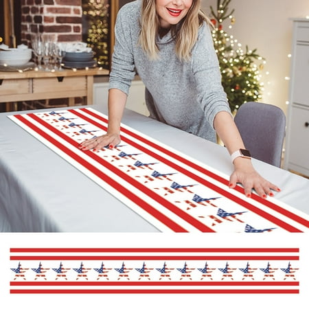 

Clearance!SDJMa 4th of July Decorations Stars Printed Table Runners 13x70 Inches Memorial Day American Flag Stars and Stripes Patriotic Farmhouse America Independence Day Decor
