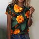 thumbnail image 5 of Camisas de Manga Larga para las Mujeres Suelto Ajuste Impreso Verano Sexy Cuello Redondo Superior, Poliéster Regular, 5 of 5