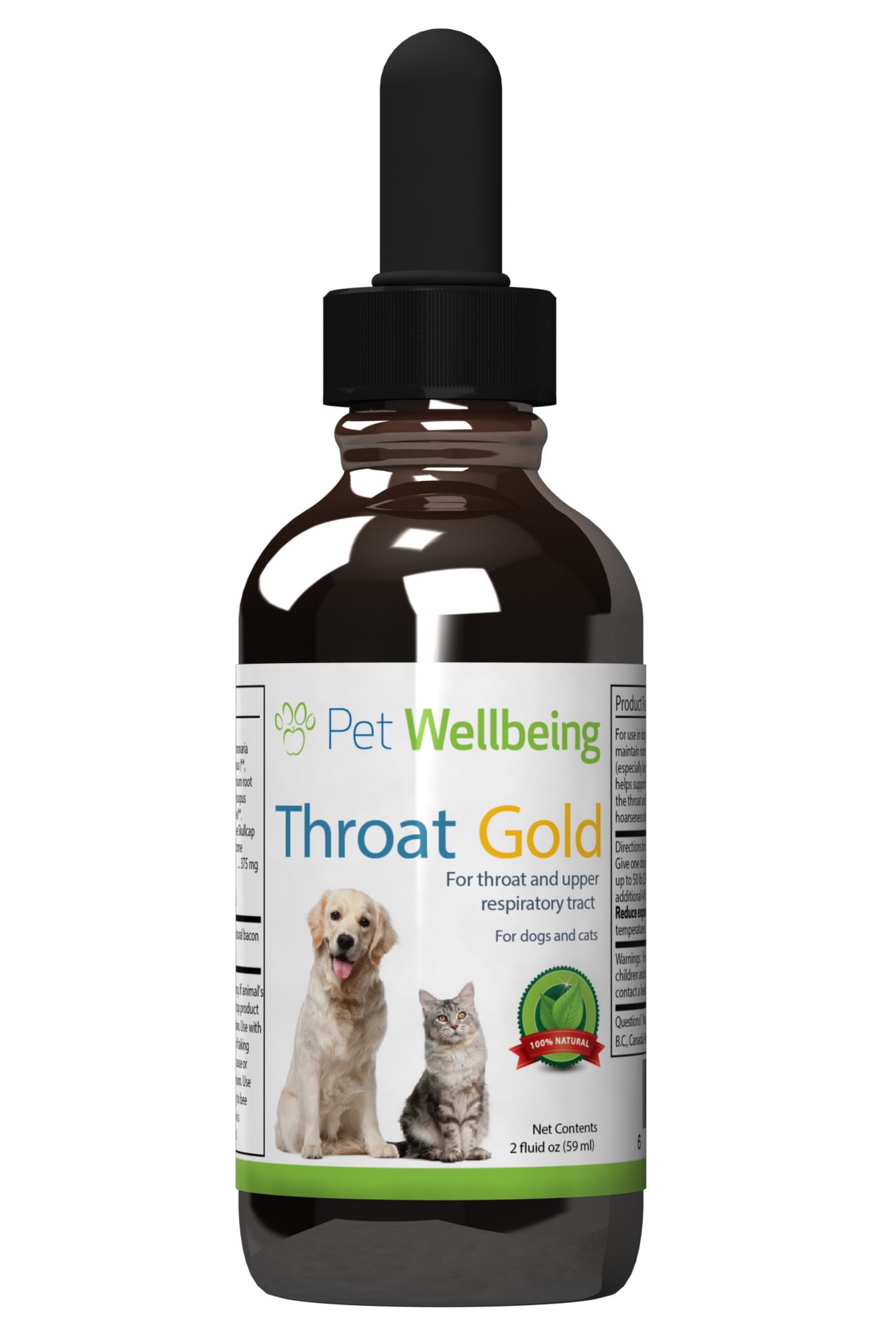 Pet Wellbeing Natural Dog Cough & Throat Soother Throat Gold 2oz
