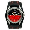 Men's Water Resistant Sports Watch, Black and Red Dial