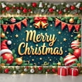 thumbnail image 3 of Golden Letter Christmas Banner Red Green Theme Merry Christmas Banner Christmas Bell Golden Star Holiday Banner for Christmas Party Family Gathering Indoor Decoration, 3 of 7