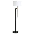 thumbnail image 4 of Evelyn&Zoe Nico 63" Tall Floor Lamp with Fabric shade in Matte Black/Brass/White, 4 of 5