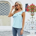thumbnail image 5 of FLMEI Sleeveless Vest for Women's Summer Vest Sleeveless Round Neck Solid Color Button Sleeveless Vest Tees Shirts S-XXL, 5 of 9