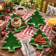 Dark Green Christmas Tree Ceramic Dessert Plates, 4 Pack, 5.91 Inch ...