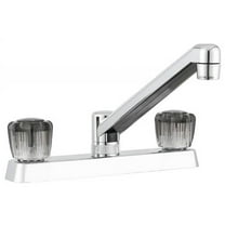 Dura Faucet TWO HANDLE RV KITCHEN FAUCET W/SMOKED ACRYLIC KNOBS CHROME POLISHED / EA