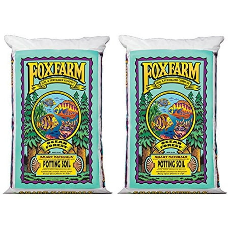 (2) Foxfarm FX14000 Ocean Forest Organic Potting Soil Bags 6.3-6.8 pH | 3 Cu (Best Bagged Garden Soil)