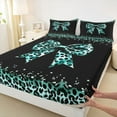 thumbnail image 3 of Castle Fairy Boys Girls Leopard Print Bowknot Full Size Sheets,Cheetah Print Bed Sheets, 3 of 7