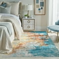 thumbnail image 4 of RUG ROBOT Abstract Living Room Rug 5'x7', Soft Washable Area Rugs for Bedroom Non Slip, multi color area rug，Ultra-Thin Low Pile Modern Indoor Carpet for Dining Room Kitchen Office, Yellow/Blue, 4 of 11