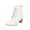 White, variant on Fesfesfes Chelsea Boots for Teen Girls And Winter Thick Heel Lace Pp Nude High Heel Women 9.5(43)