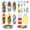 Style E, variant on DIY Window Stained Paper Craft Kit, Surfboard Themed Summer Art Decor Set, 60 Surfboard Paper Cuts with 1 Hanging String 2 Glue Dots 1 Instruction Card, for Kids Adults Summer Holiday Window Hanging