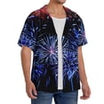thumbnail image 2 of Goofa Glasses And Fireworks Printed Men's Casual Short-sleeved Shirt,Lightweight Breathable Button-down,Summer Casual men's top,Versatile Fashion shirt-Small, 2 of 7