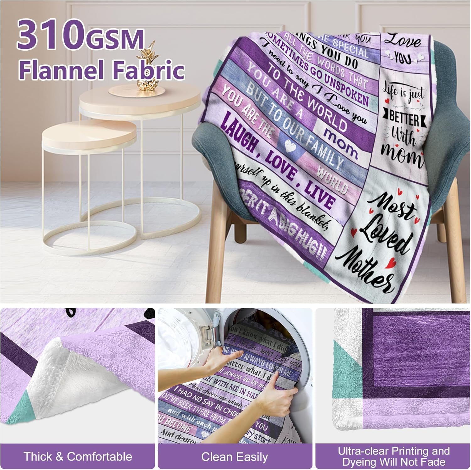 Gifts for Mom, Mom Gifts from Daughter Son, Unique Mom Birthday Gifts, Birthday Gifts for Mom, Best Mom Gifts Ideas, First Time/New Mom Gifts, Mom Christmas Valentine''s Day Gifts, Mom Blanket 80"x60"