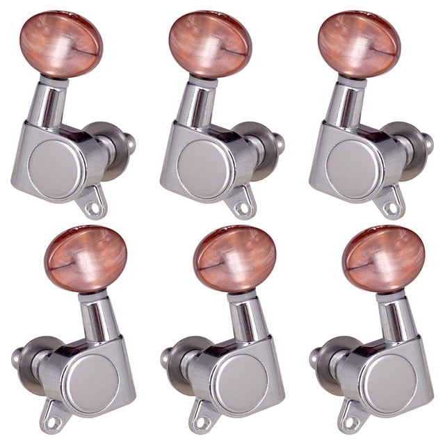 Tuning Keys Pegs Replace Part Concave Button Durable for Electric Guitar 3 right 3 right 3 left