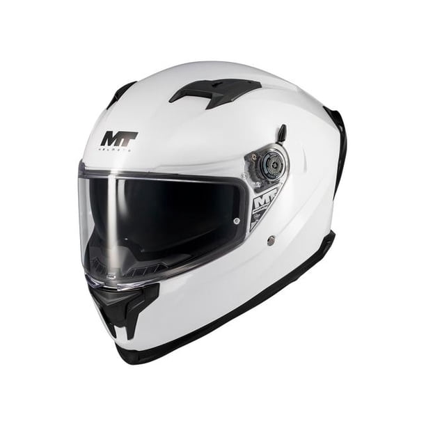 Casco De Moto Mt Helmets Braker Blanco SV Pure A0 Brillo