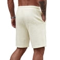 thumbnail image 6 of Lounge Sweat Shorts for Men Cable Knit Drawstring Shorts Elastic Waist Casual Short Pants Solid Lightweight Summer Bermuda Shorts Vacation Beach Wear, 6 of 6