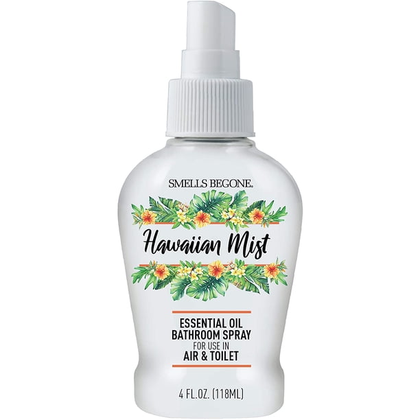 SMELLS BEGONE Essential Oil Air Freshener Bathroom Spray Hawaiian Mist 4 Ounce