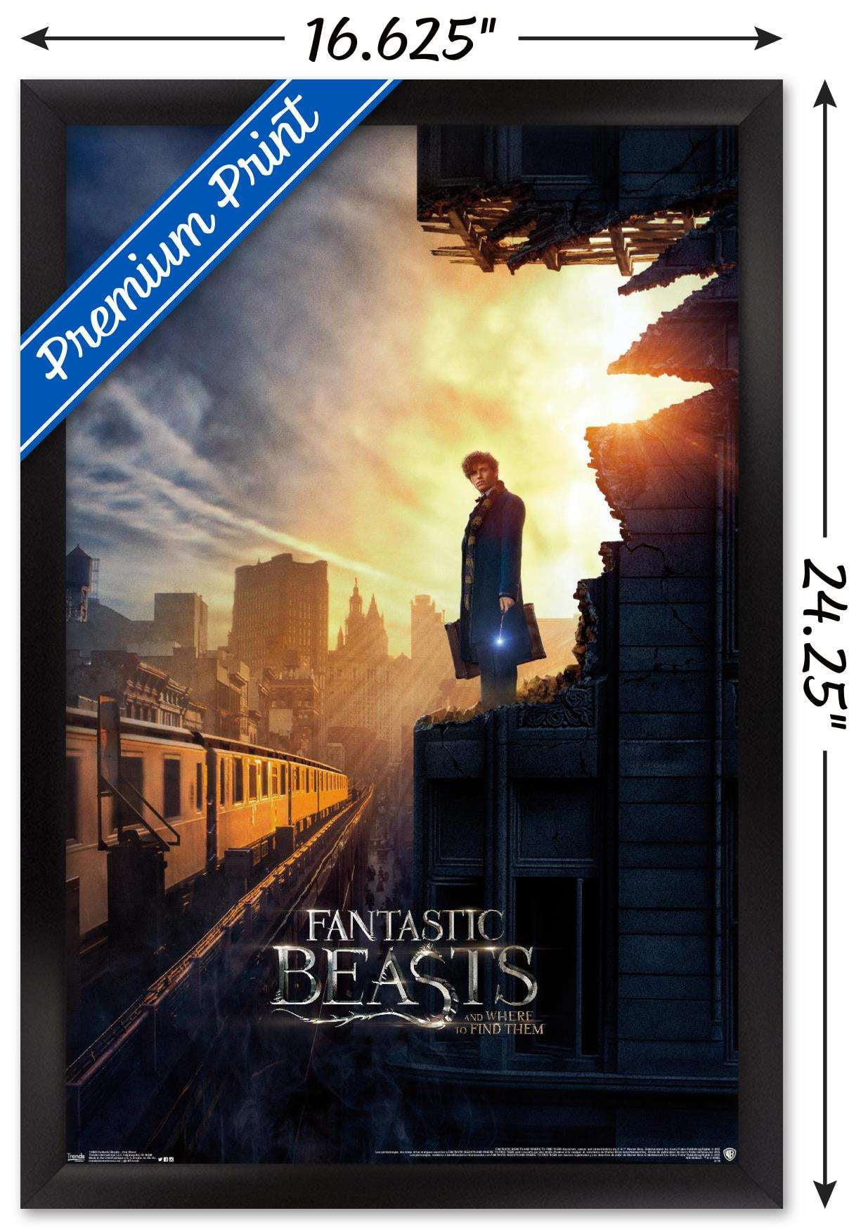 Fantastic Beasts And Where To Find Them - One Sheet Wall Poster, 14.725" x 22.375", Framed