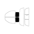 thumbnail image 2 of Rvinyl Window Tint Kit Compatible with Mitsubishi Raider 2006-2009 (2 Door) - Back Precut Kit - 5%, 2 of 8