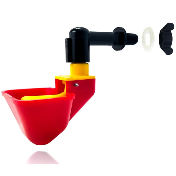 NO PECK Automatic Poultry Chicken Watering Drinker Cups (2 pack) Float