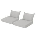 thumbnail image 1 of GDF Studio Vincent Outdoor Water Resistant Fabric Club Chair Cushions with Piping, Set of 2, Silver Gray, 1 of 9