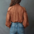 thumbnail image 6 of bovemsi Blouses for Women Dressy Casual V Neck 3/4 Sleeve All Over Print Button Down Loose Casual Shirts Cute Summer Tops, 6 of 6