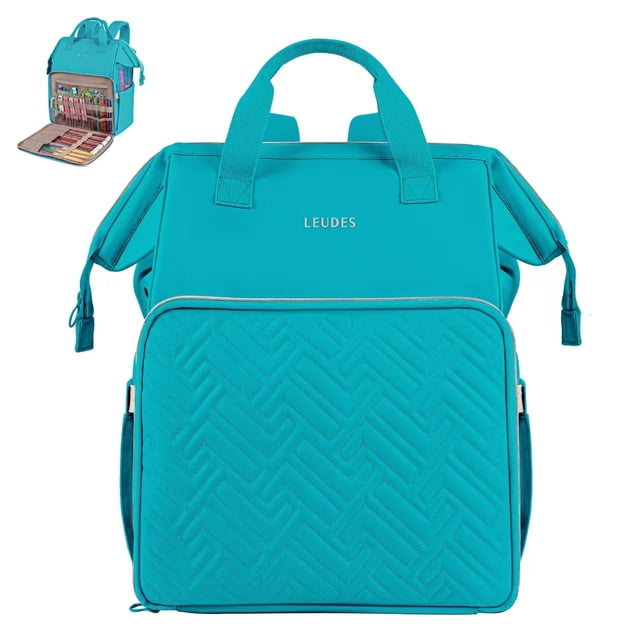Mochila para Tejer Leudes Organizador de Hilos Turquesa
