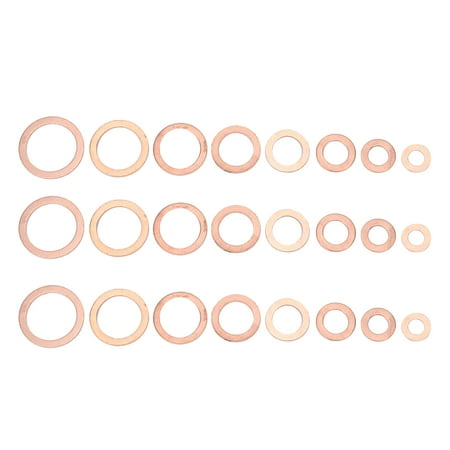 

ESTINK 120pcs Professional Red Copper Washers Metal Gasket Hardware Fastener Parts Assortment Kit Red Copper Washers Washer Assortment Kit