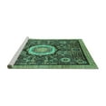 thumbnail image 2 of Ahgly Company Machine Washable Indoor Rectangle Abstract Turquoise Blue Modern Area Rugs, 2' x 4', 2 of 4