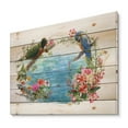 thumbnail image 2 of Designart 'Parrots and Flowers By The Blue Waterside' Traditional Print on Natural Pine Wood, 2 of 5