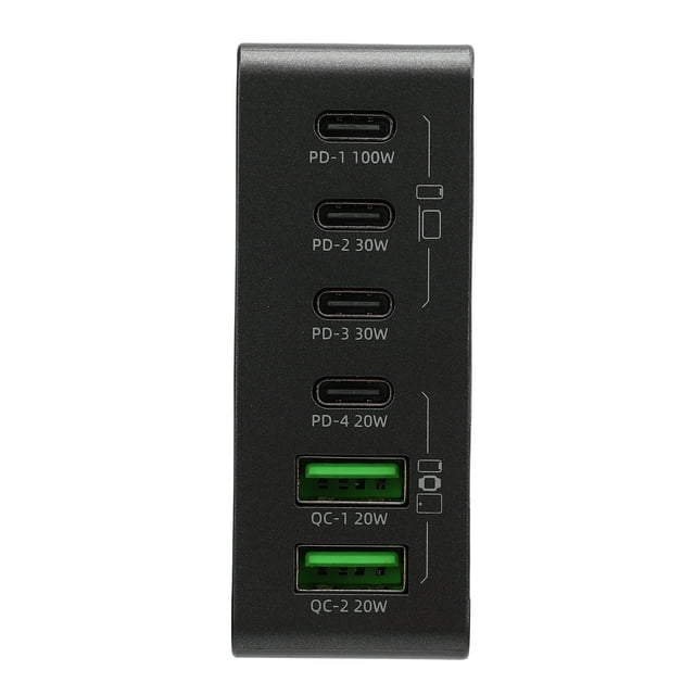 220W USB C Charger Block, Laptop Fast Charging Station 6-Port PD 100W Fast Charger Hub for Phone Tablet