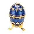 thumbnail image 2 of Enamelled Trinket Box, Delicate Zinc Alloy Multifunctional Decorative Egg Shape Trinket Box  For Dressing Table For Earrings For Ornament, 2 of 8