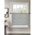 thumbnail image 2 of Sheer Curtains 54 Inch Length, Light Blue Floral Semi Sheer Curtains Light Filtering Window Treatment, Rustic Vintage Flowers Botanical Spring Privacy Voile Drapes for Living Room Bedroom 52x54 Inch, 2 of 7