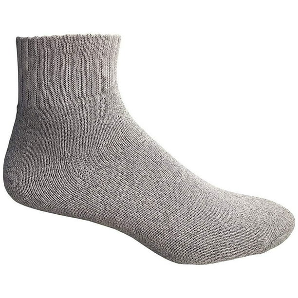 All Time Trading Mens Wholesale Cotton Quarter Ankle Socks Gray