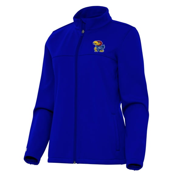 Women's Antigua Royal Kansas Jayhawks Links 2 Golf Full-Zip Jacket