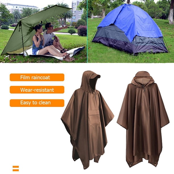 capa de lluvia Impermeable con capucha 3 en 1 unisex Turismo Acampar al aire libre Pesca Lluvia Cubierta Poncho FLhrweasw Nuevo
