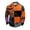 3#Q Orange, variant on Halloween Jack O Lantern Patchwork Mesh Breathable Men Long Sleeve Polo Shirt Vintage Crack Pumpkin Print Lapel Button Polo Top Fall Party Daily Casual Men Polo Blouse Blue XL