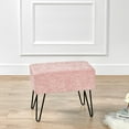 thumbnail image 3 of Pink Blush Jacquard Ottoman Entryway , 19"x12.5"x17"H  Soft Decorative Vanity Makeup Stool with Legs Foot Rest Stool for Bedroom Bathroom End of Bed Living Room Couch Home Décor, 3 of 17