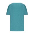 thumbnail image 6 of Casual Shirt for Women Round Neck Puff Short Sleeve Solid Color Tunic Blouse Loose Fit Elegant Summer Tees Fashion, 6 of 6