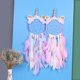 thumbnail image 3 of Atrapasueños decoración de encaje de plumas indias decoración creativa de la pared del hogar colgante de corazón de niña (púrpura con luz blanca cálida), 3 of 5