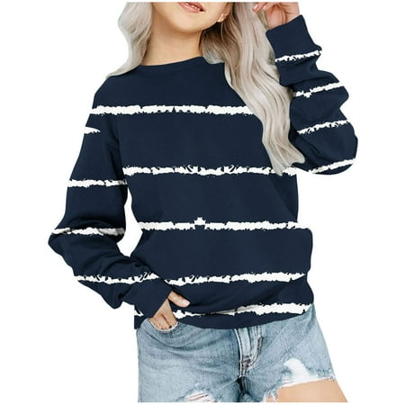 

KBKYBUYZ Toddler Long Sleeve Shirts Girls Crewneck Oversized Sweatshirt Kids Fashion Long Sleeve Pullover Tops 1-12 Years On Sale