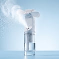 thumbnail image 5 of Handheld Misting Fan With 3 Speeds, USB Rechargeable Spray Cooler For Travel Camping, Large Water Tank With No Leak Design, Quiet Mini Humidifying Fan, Portable Personal Cooling Fan For Makeup, 5 of 5
