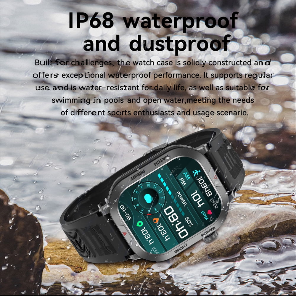 BEYCED Smart Watch for Android & iPhone (Bluetooth Answer/Make Calls), 2.01 inch IP68 Waterproof Tracking Fitness, Pedometer/Calories,Multiple Sports Modes
