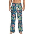 thumbnail image 2 of Lsque Colorful Flowers Print Men's Pajama Pants, Lounge Pant - Comfortable Home Wear,Elastic Waistband, Stylish Design-X-Large, 2 of 9