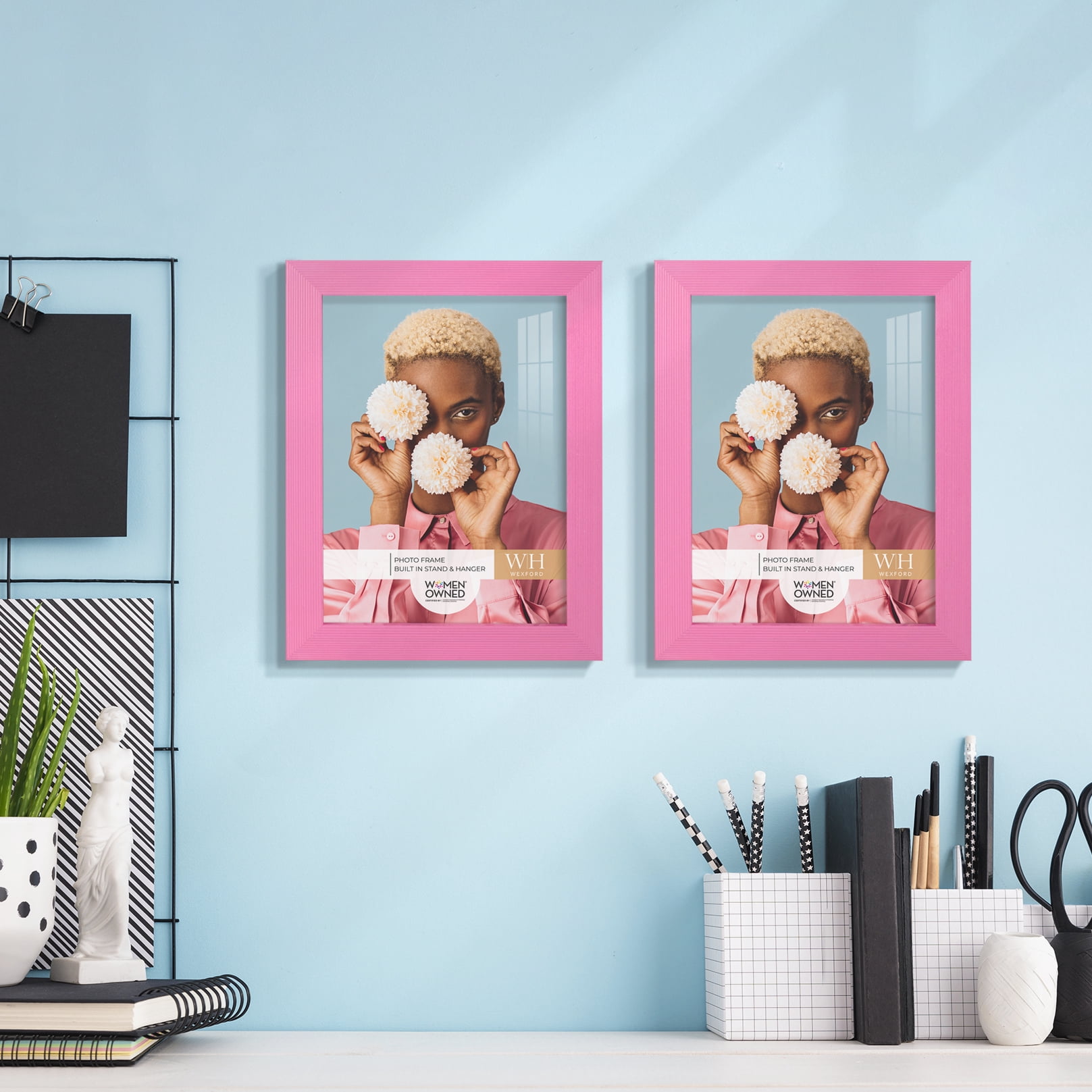 Grooved 6 in. x 8 in. Pink Picture Frame (Set of 2)