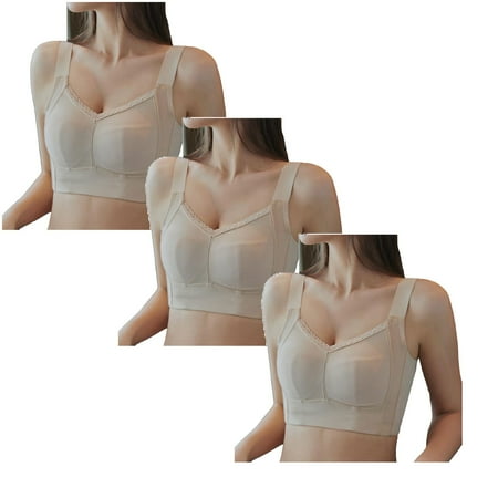 LUOGENLI Women Bralette Set Women s Comfortable and Sexy Seamless Bra with Large Chest and Small Adjustment Sagging Bra 3Pcs Women Bras Push up Washer Women Bralettes with Support Tank 36